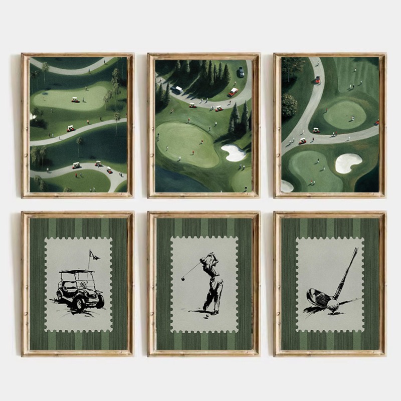 Resin Art Course - Pôster Vintage de Campo de Golfe,