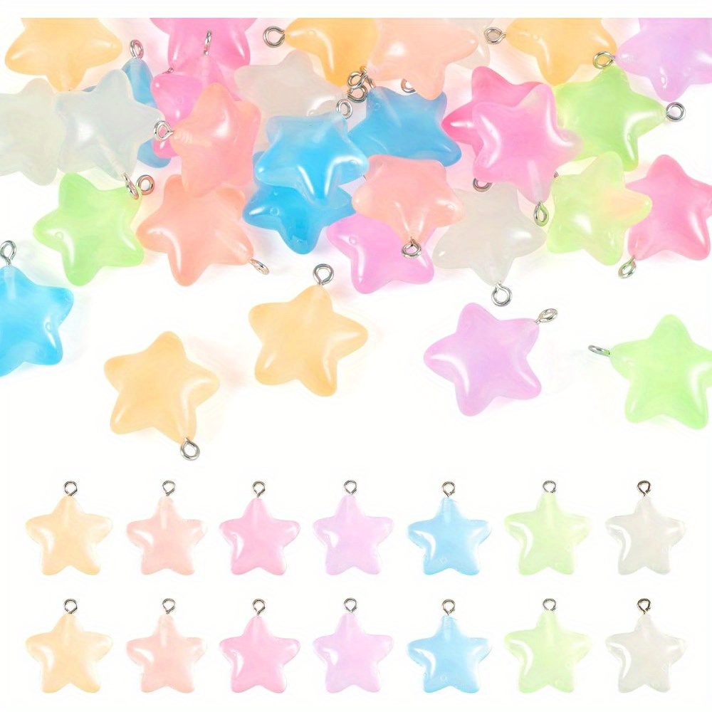 Resin Art Bracelet - 6/24/40 peças pingente de estrela de