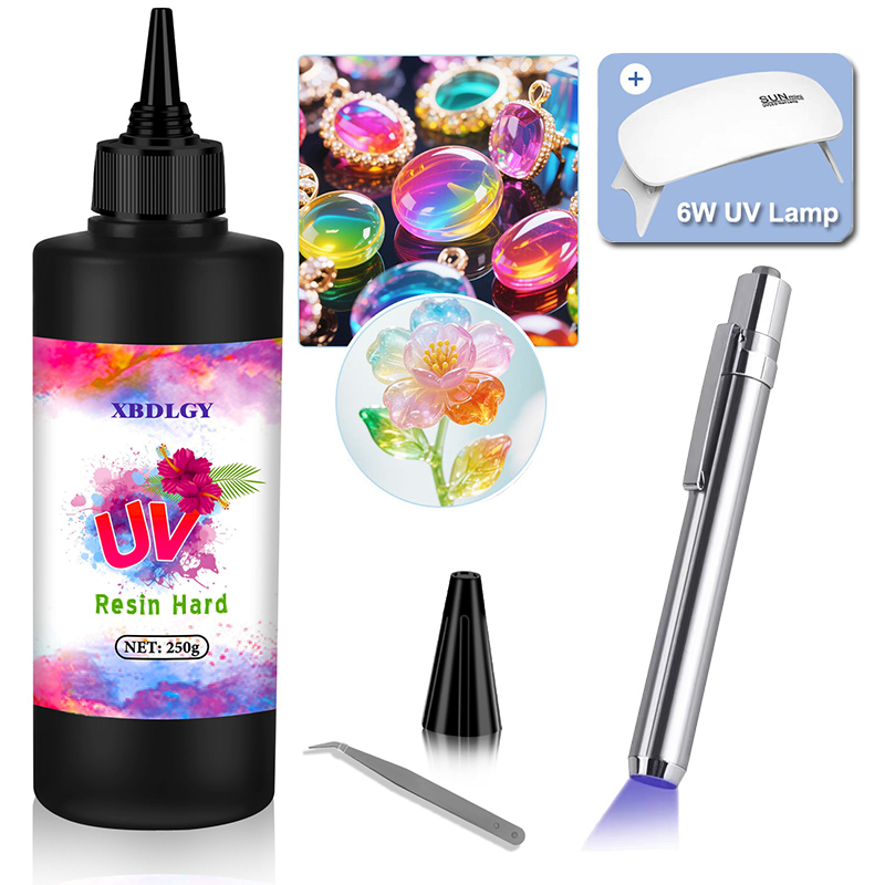 Resin Art Uv - Cola dura de resina uv 200g/250g/500g,