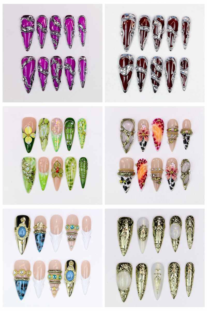 10 Unidades de Unhas Postiças  - Resin Art Design For Wedding avaliação e preço